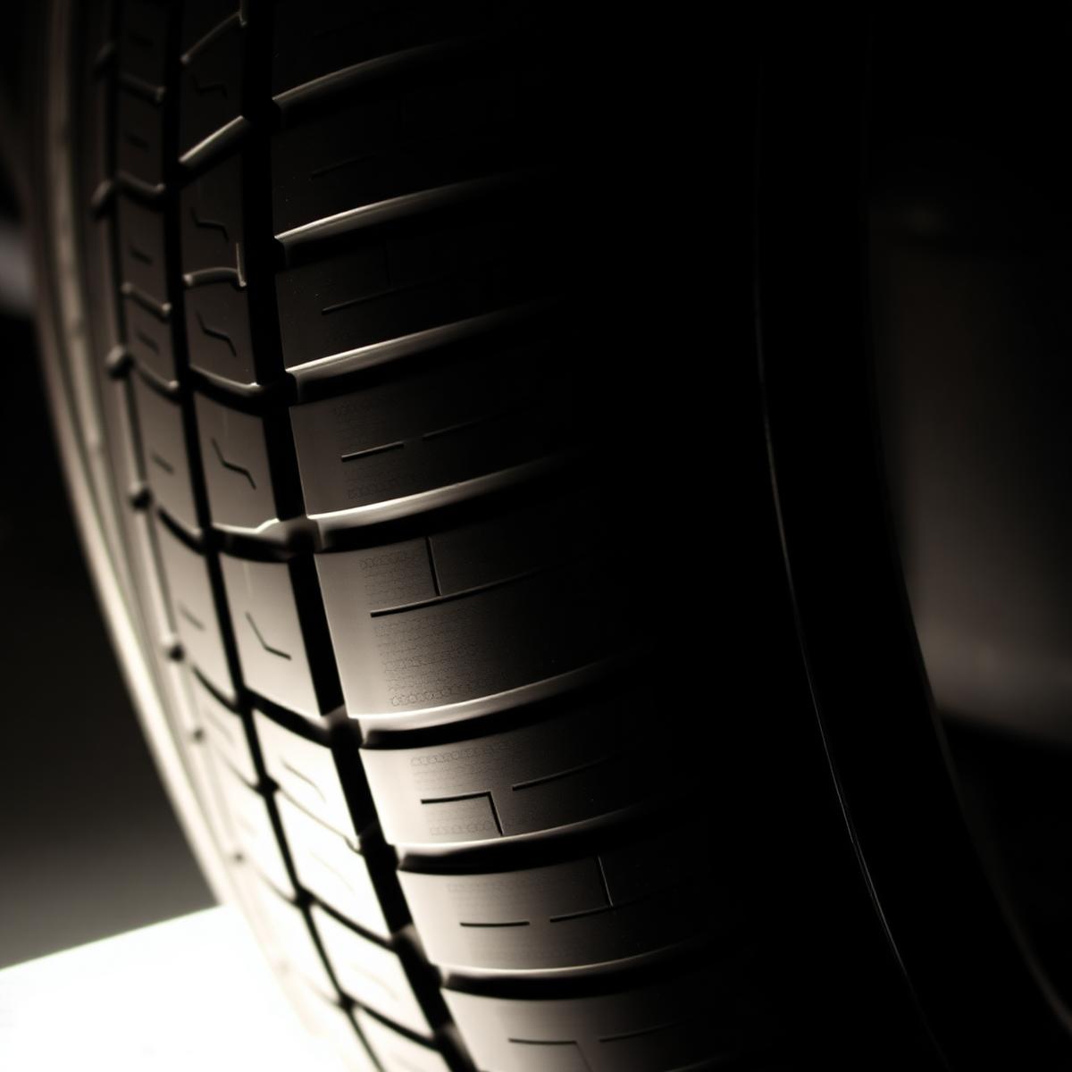 Premium tyre tread close-up